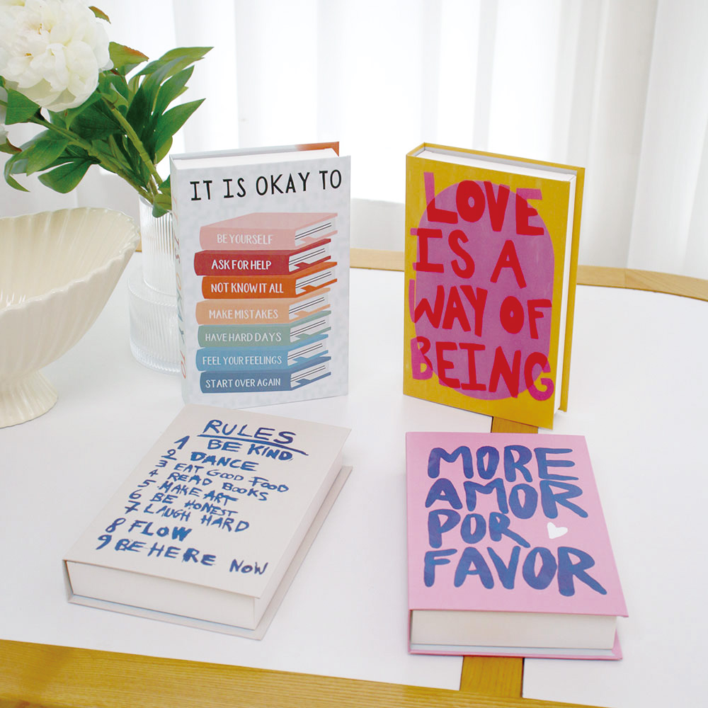 Home Decor Za - Scatole a Forma di Libro Finte,