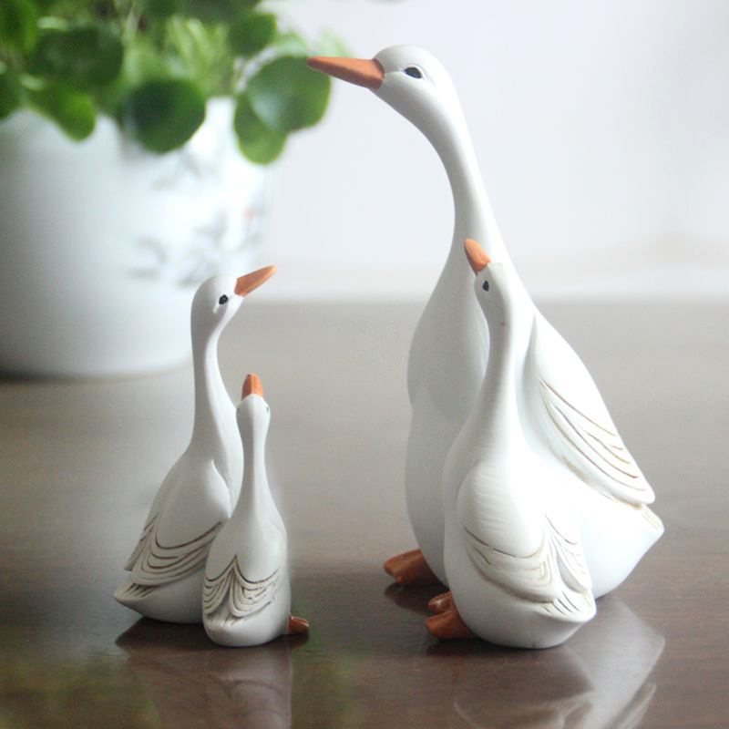 Home Decor Za - Divertente carino anatra statua in resina