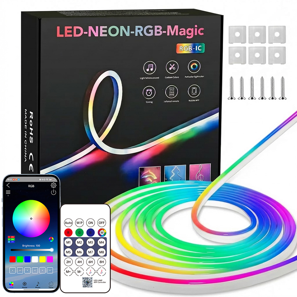 Striscia LED RGB Neon Bluetoot - Home Decor Free App recensione e prezzo
