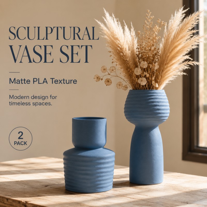 Set di 2 vasi blu ruvidi e ond - Pampas Grass Decor recensione e prezzo